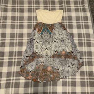 Lace top dress high to low